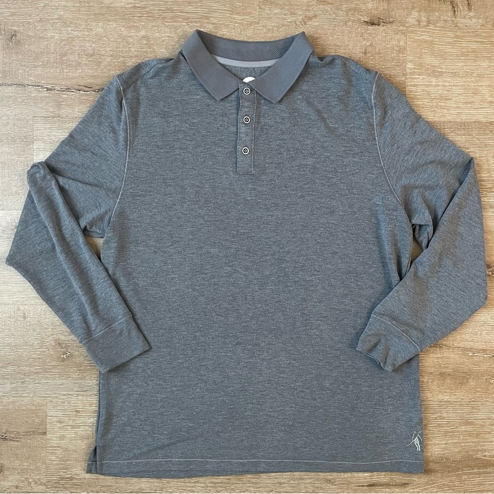 Preppy old money Toes on the Nose Mens Gray Long-Sleeved Polo Shirt XXL